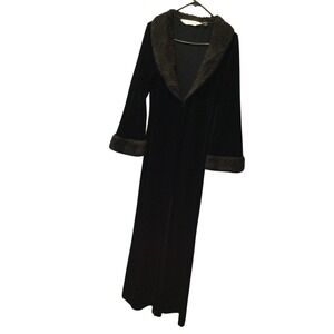 Victoria's Secret Black Robe with Brown Trim
